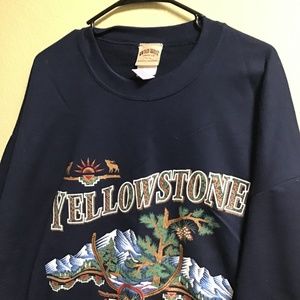 Unisex Yellowstone Park Sweatshirt Navy Blue